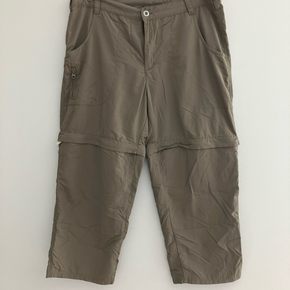 White Sierra Womens Hiking Pants Nylon Size XL Olive Green Convertible Zip Off
